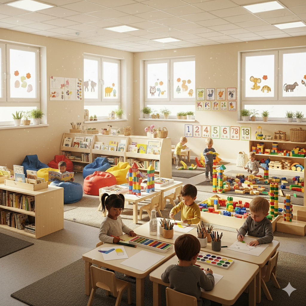 Children in daycare program activities