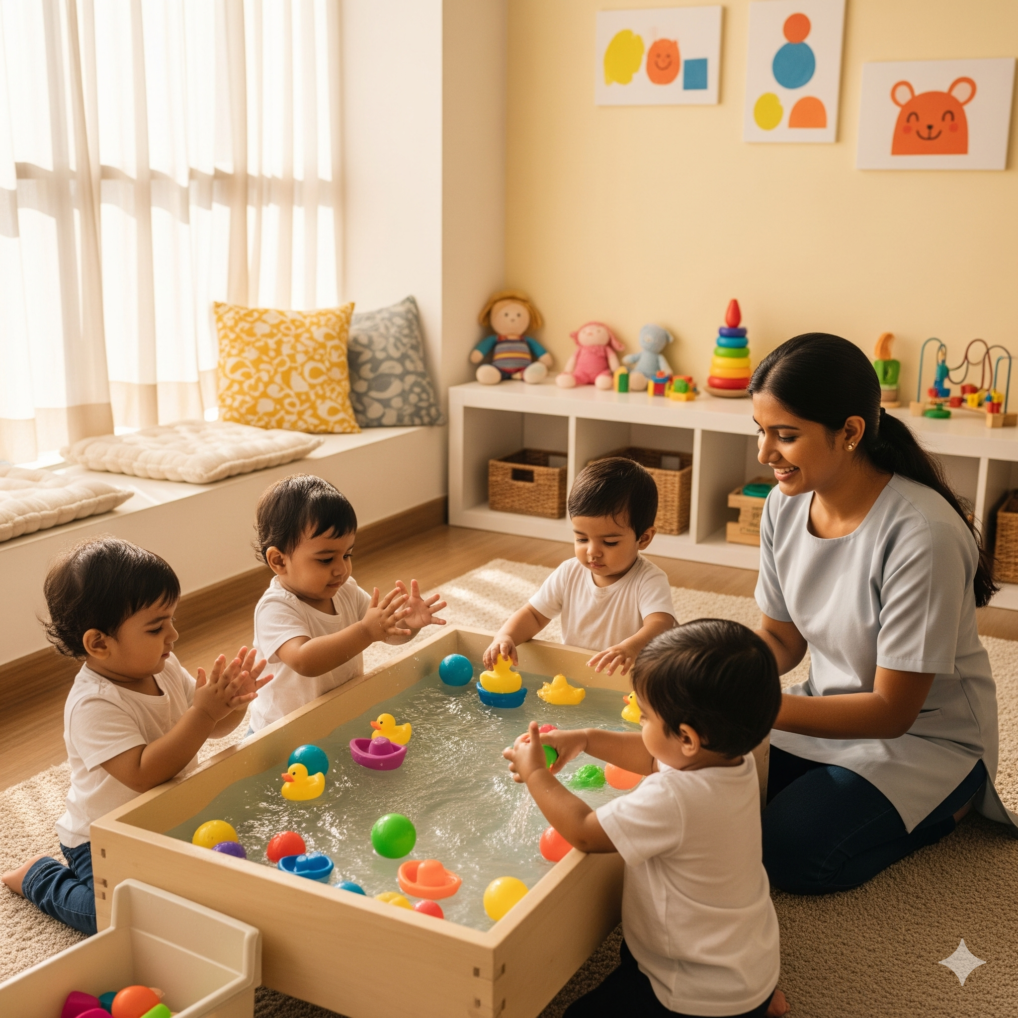 Children in nursery program activities